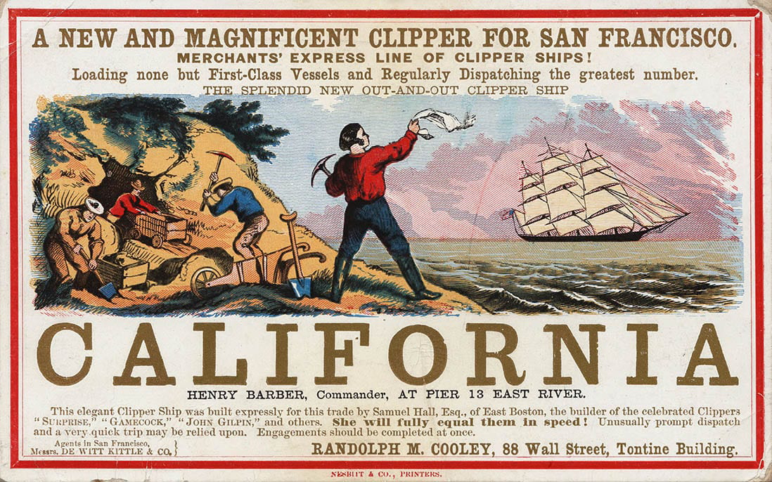california gold rush poster california clipper 1849