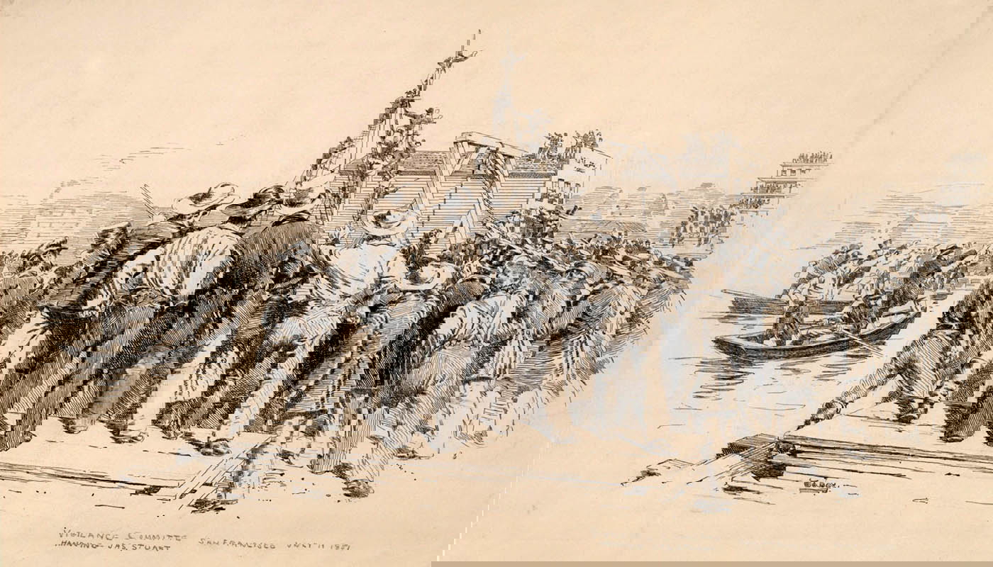 drawing vigilante execution san francisco market