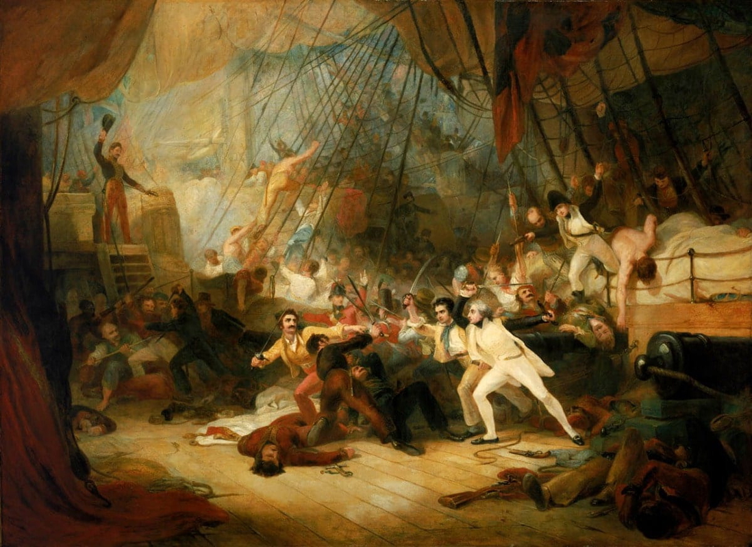 horation nelson boarding enemy ship