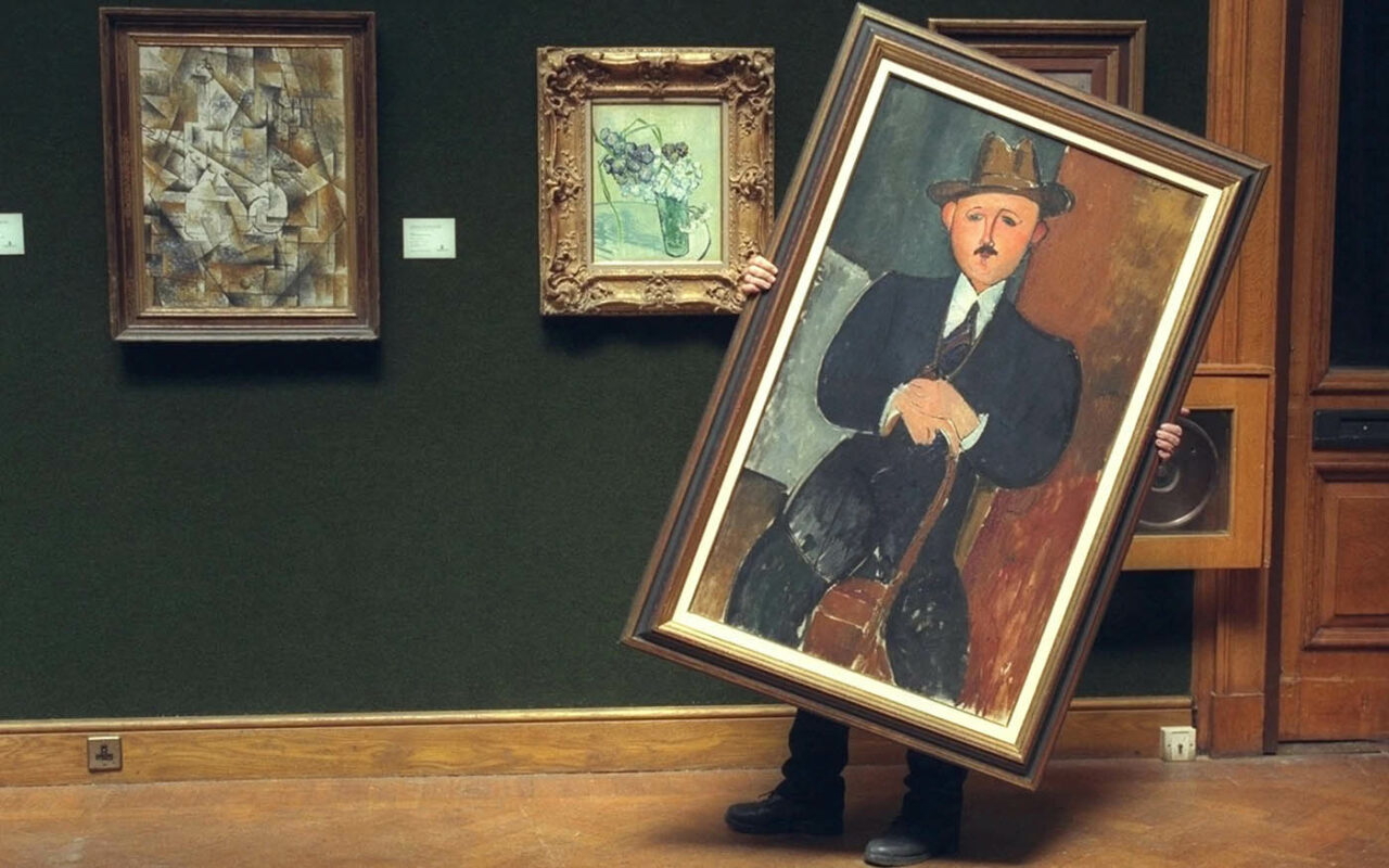 seated man with cane modigliani