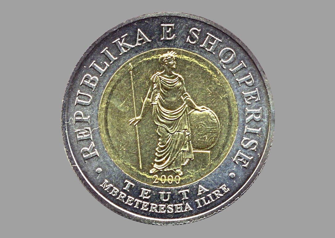 queen teuta coin albanian leke