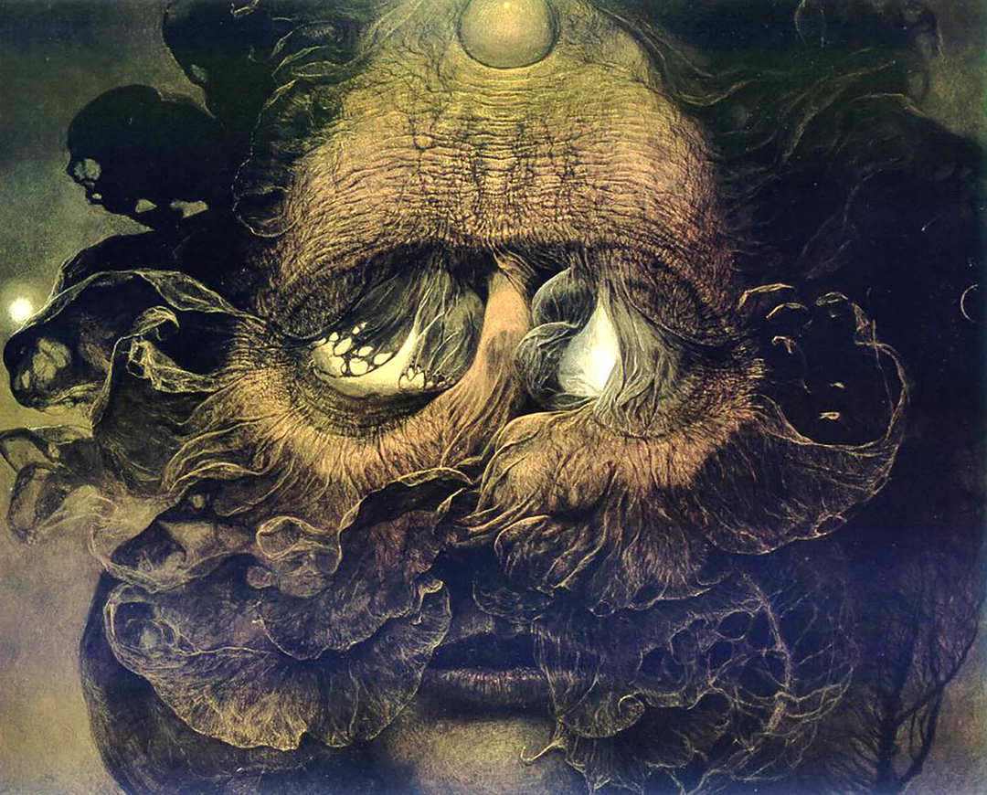 A Surrealist Painting by Zdzislaw Beksinski Representing Timeless Chaos in a Pay Period Calendar
