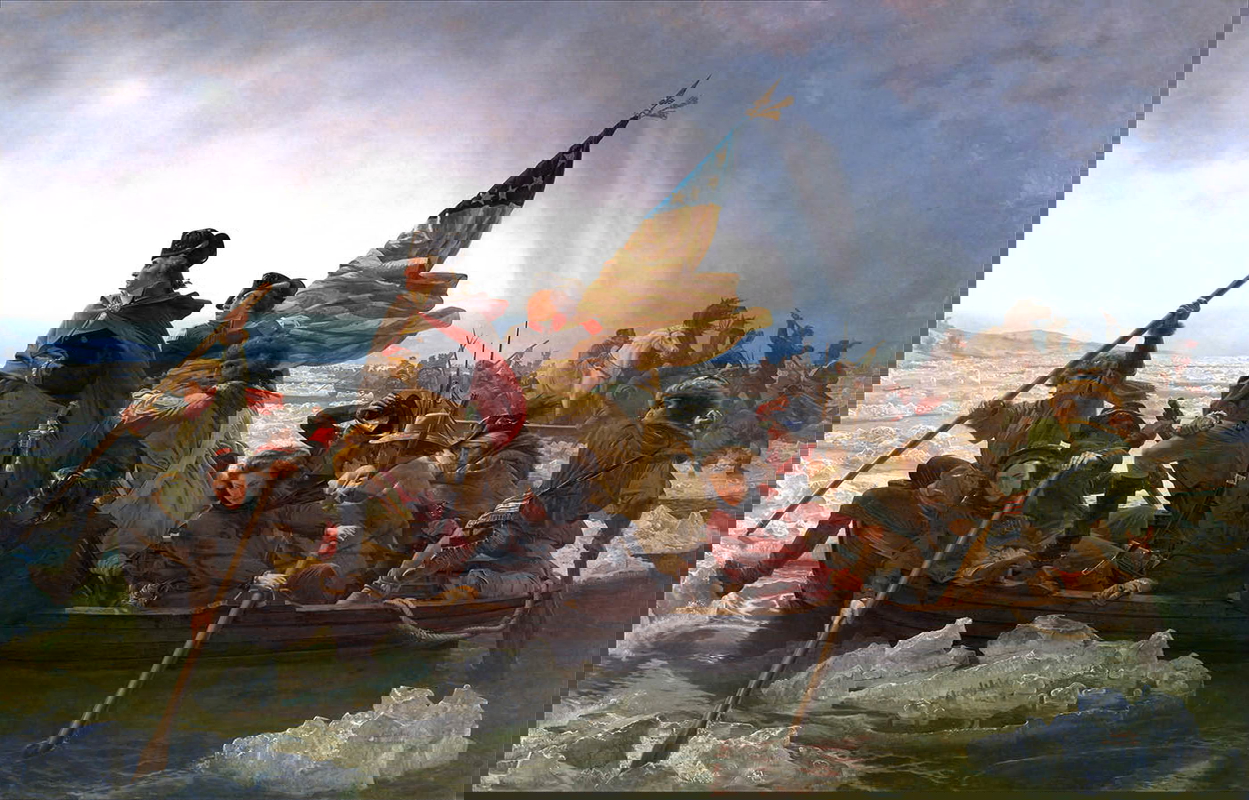 american monarchists washington crossing delaware leutze painting