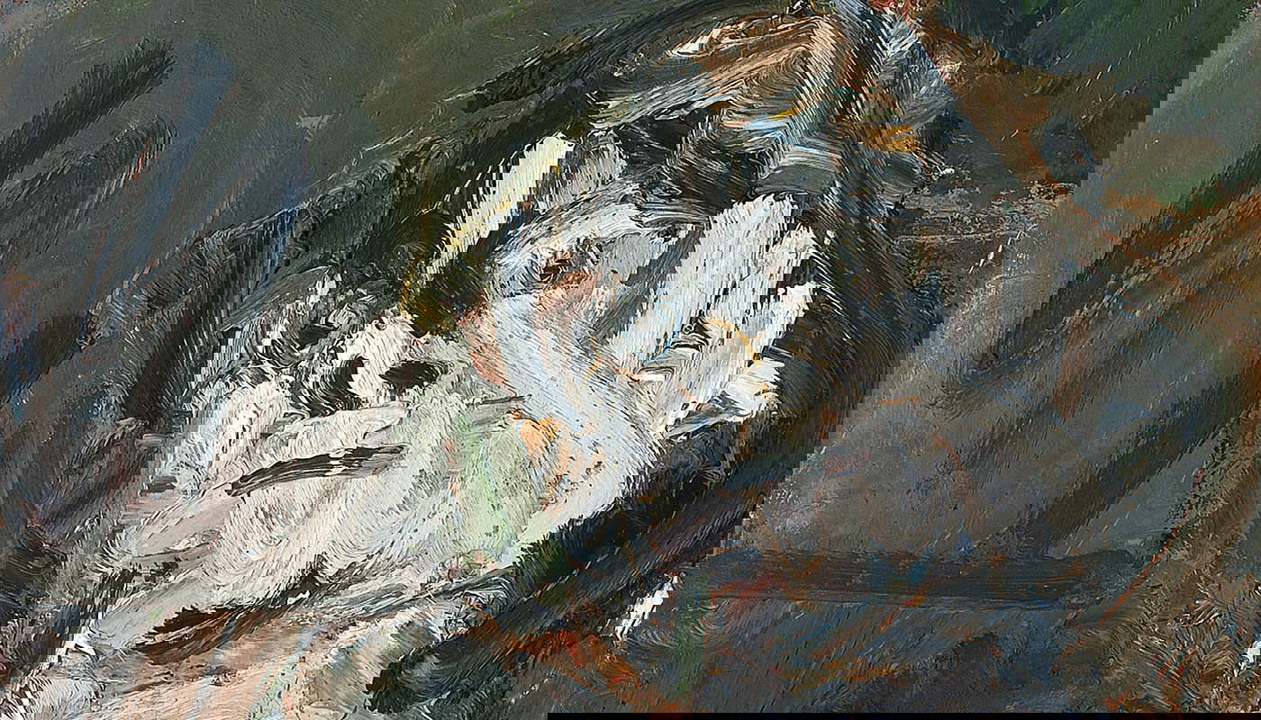 contemporary art auerbach head jym painting