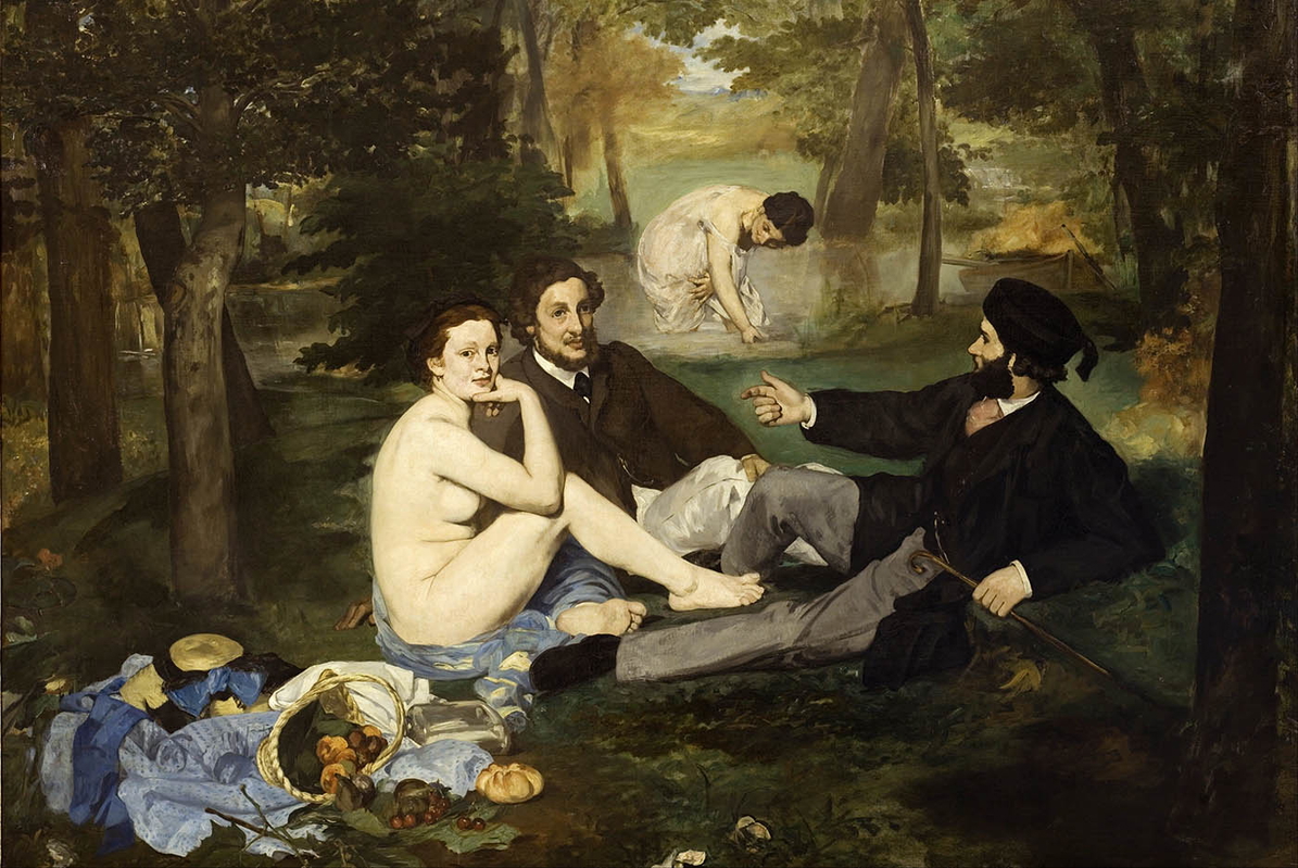 female nudity in art manet lunch grass painting