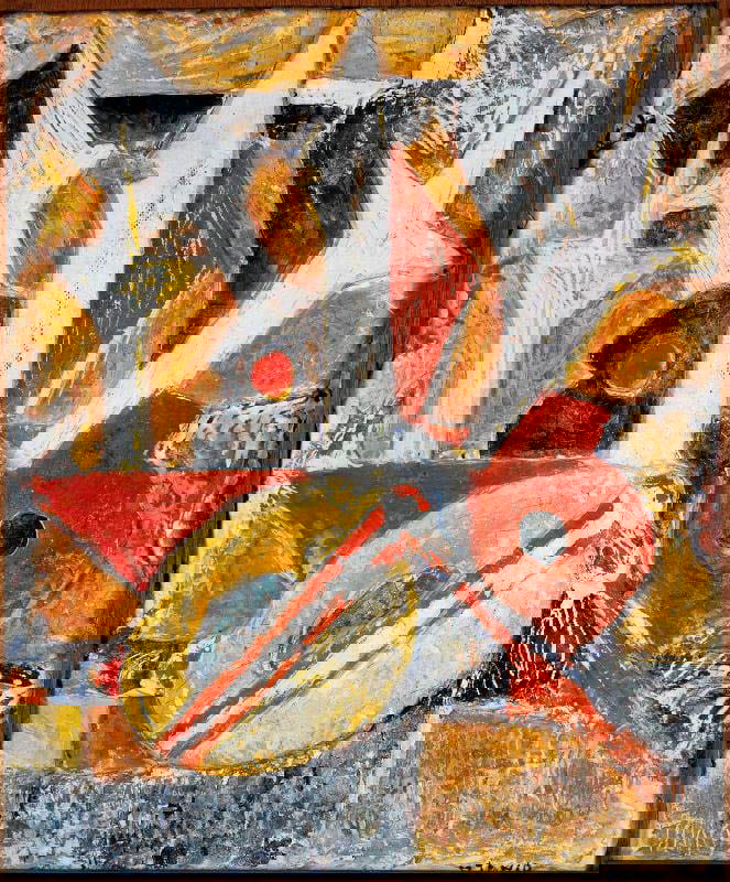 janco flower geometry painting