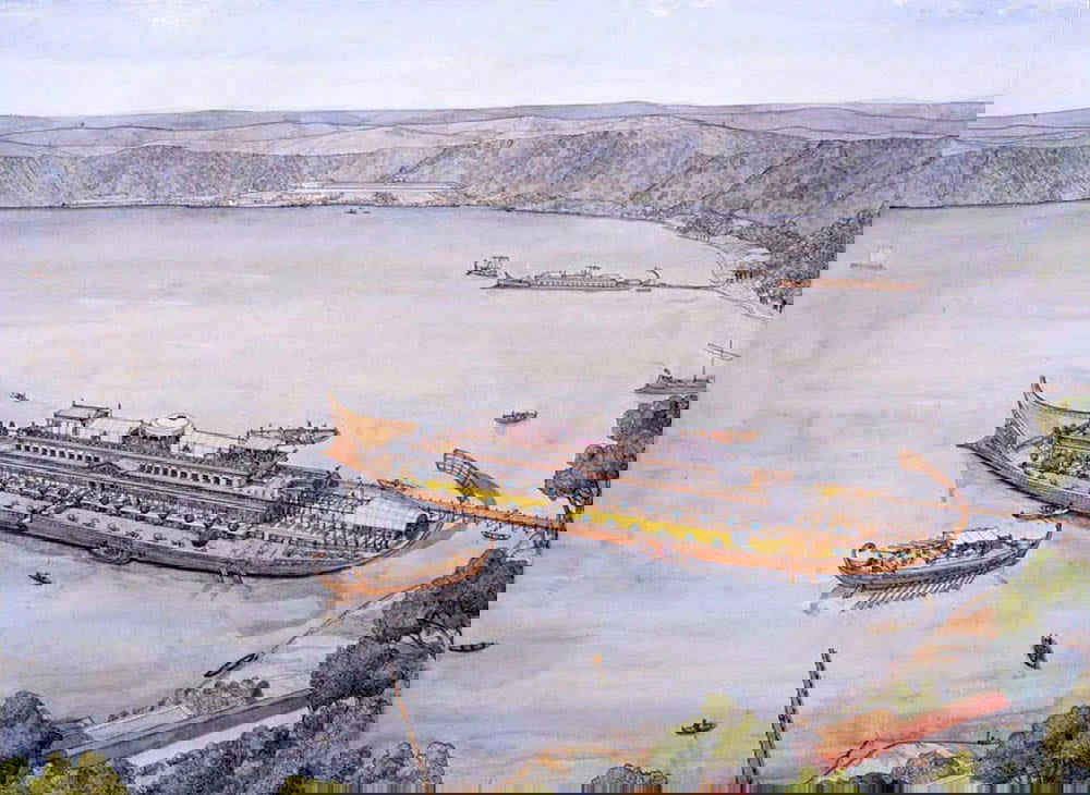 jc golvin caligula ship illustration