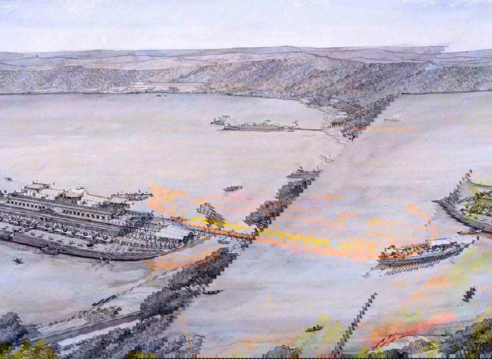 jc golvin caligula ship illustration