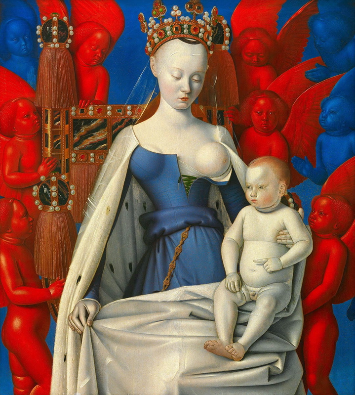 jean fouquet madonna virgin child angels painting