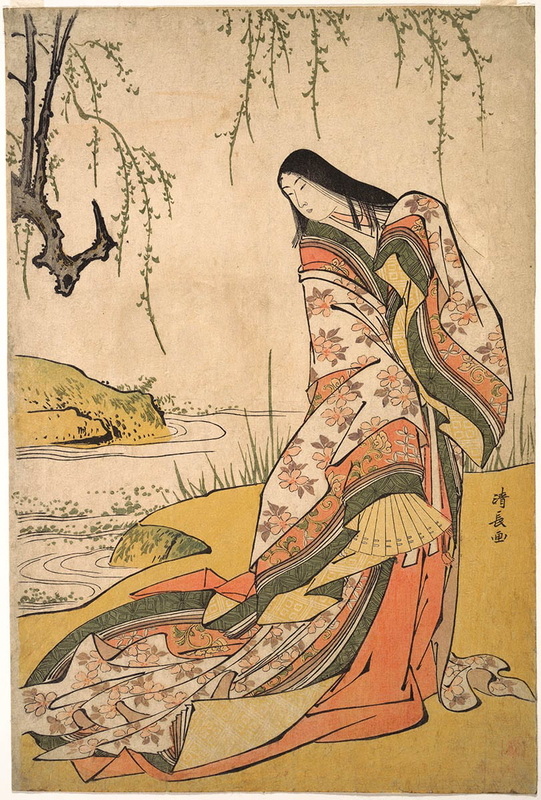 kanjo court lady torii kiyonaga woodblock print