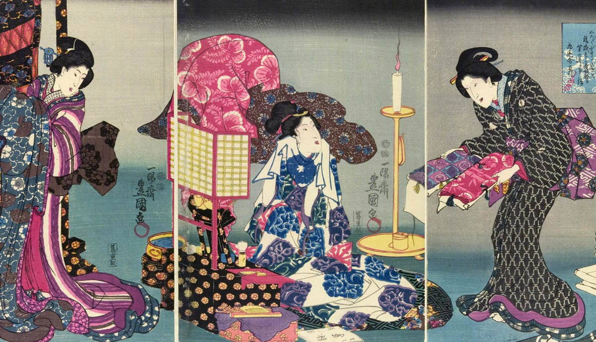 utagawa kunisada woodblock print japanese dress