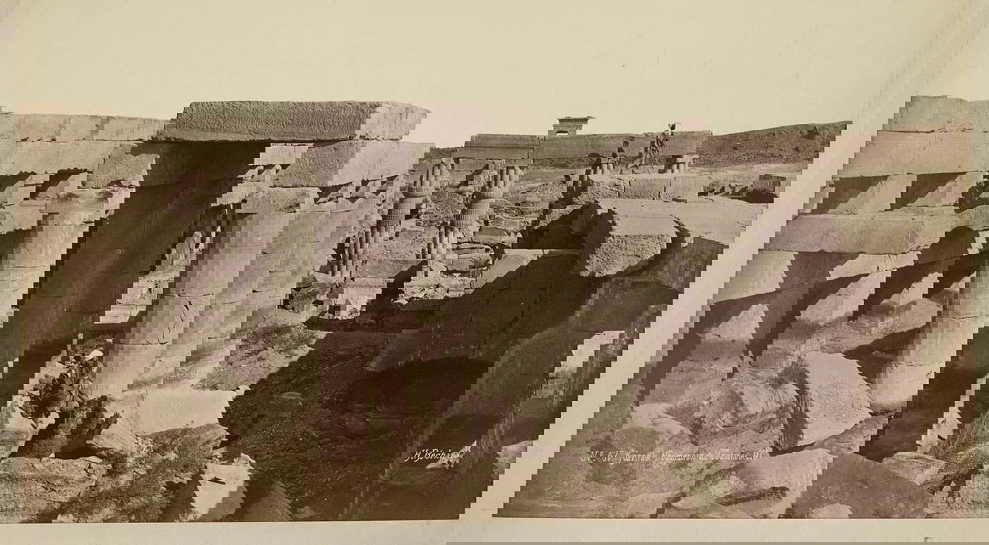 view back temple karnak ancient egypt henri bechard