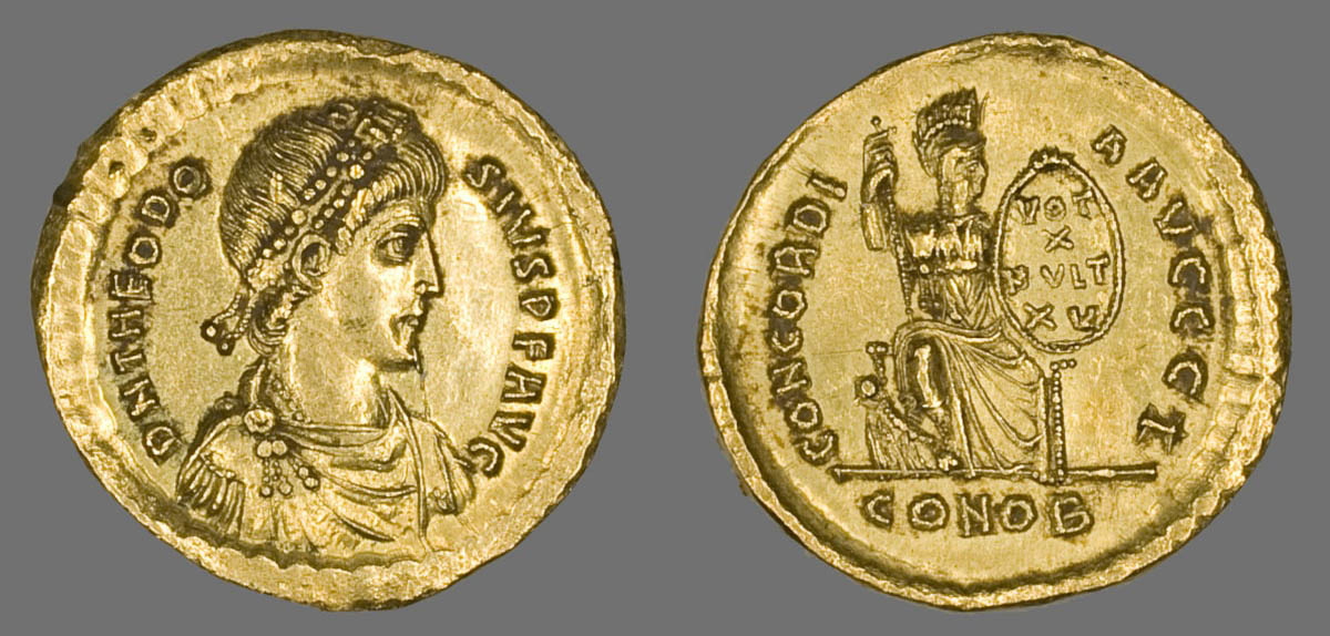 Theodosius solidus rome ship artinstitute chicago