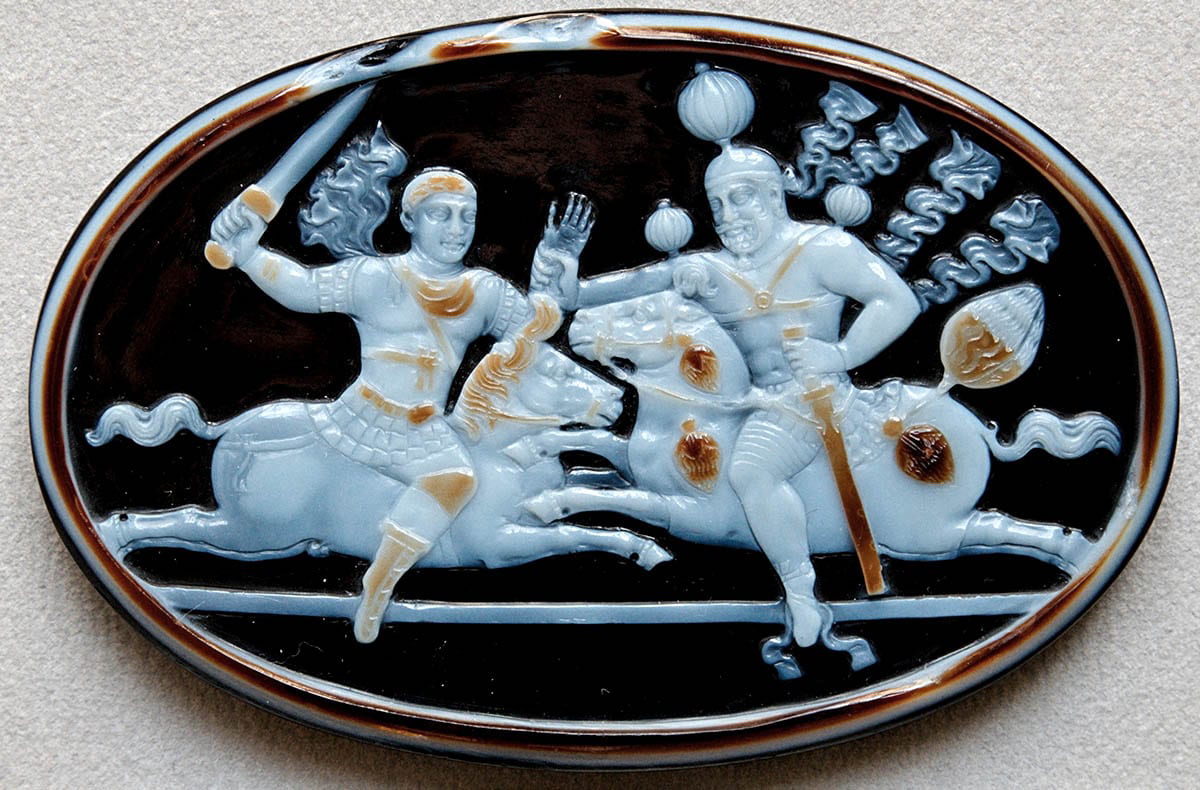 Ancient cameo valerian and shapur i