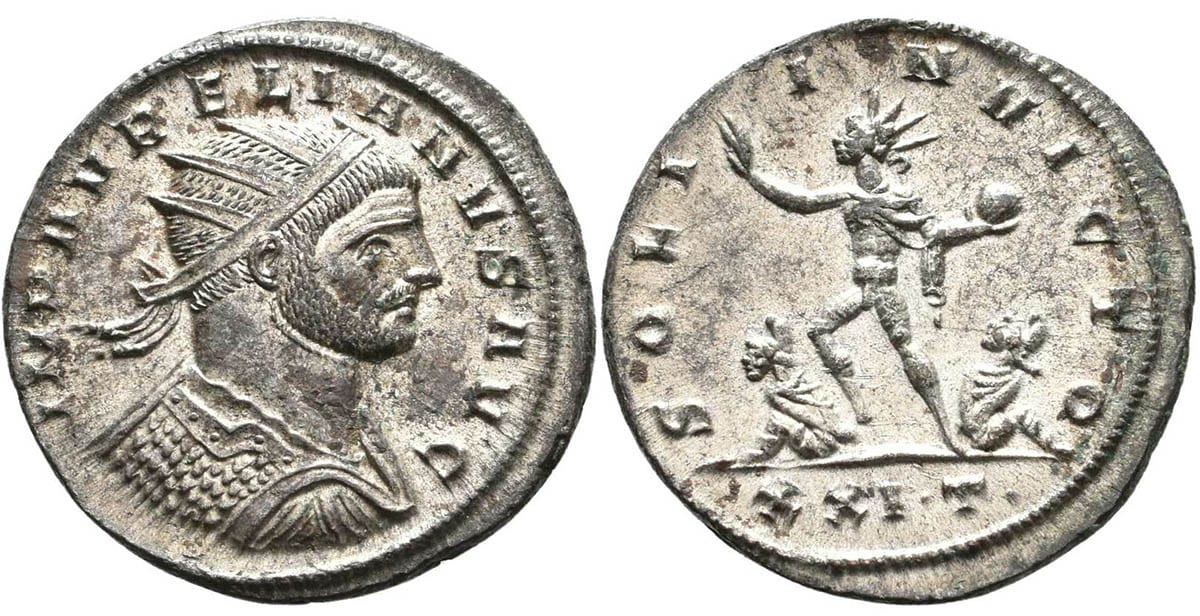 Ancient coin silver antoninianus aurelian serdica thrace