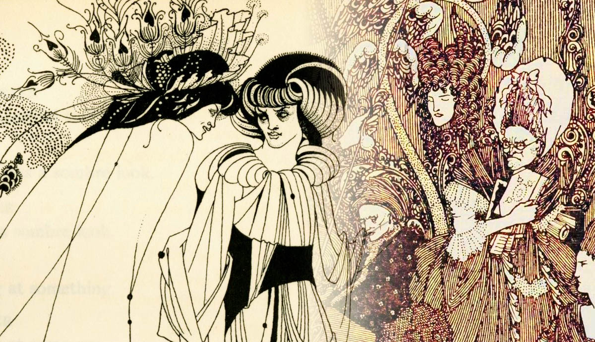 aubrey beardsley art peacock skirt cave spleen