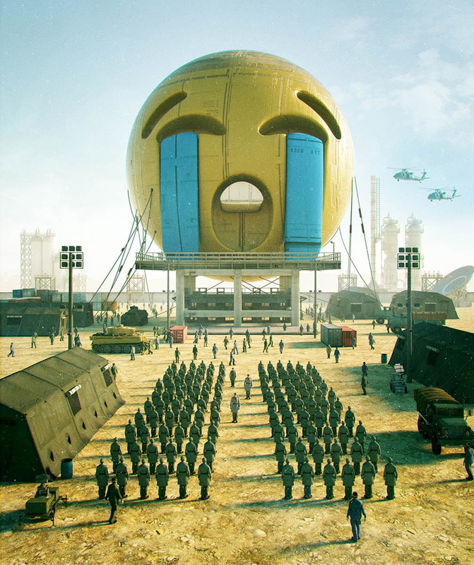 beeple giant emoji NFT art