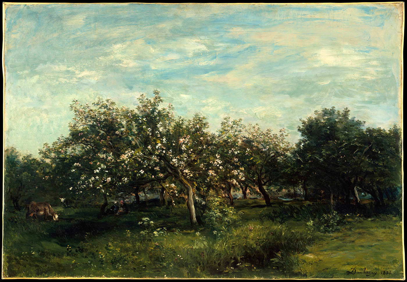 charles francois daubigny apple blossoms painting