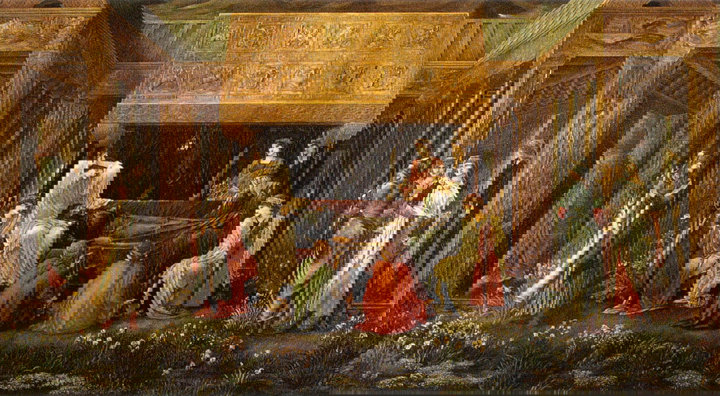 edward burne jones arthur in avalon painting