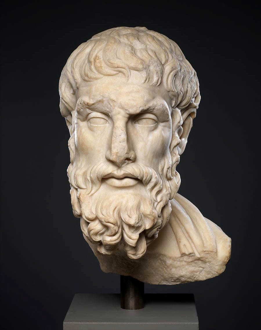 epicurus bust greek philosophers