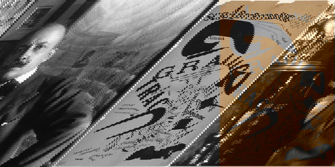 futurism modernity marinetti portrait letter artillery man