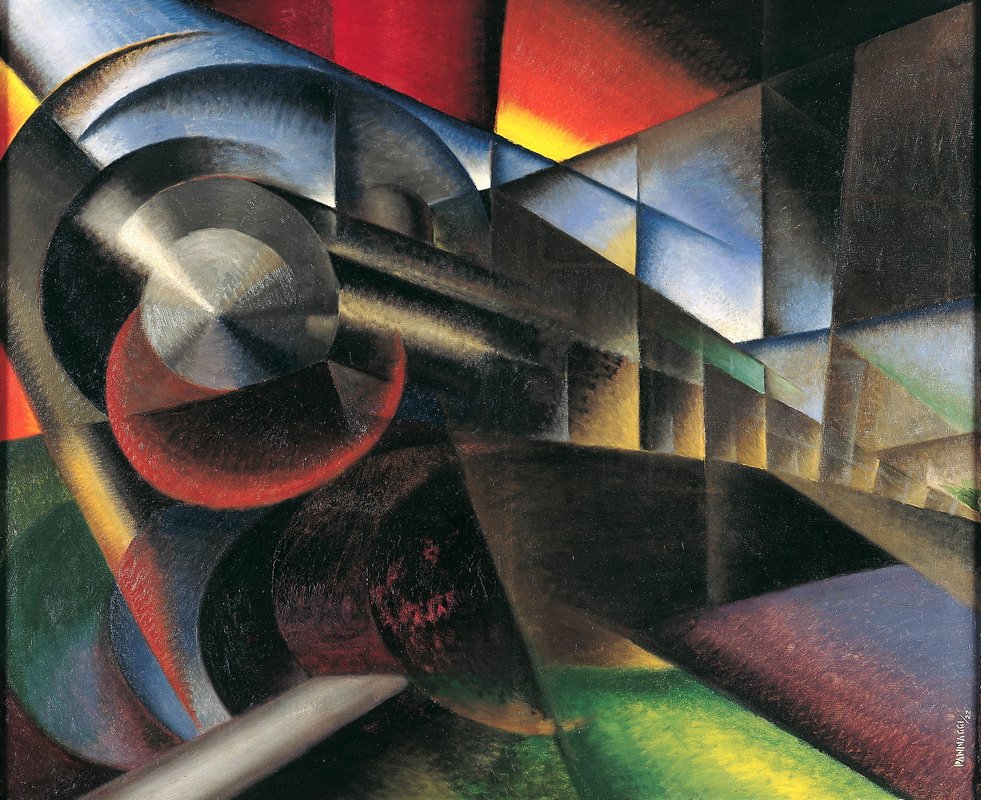 futurism pannagi speeding train painting