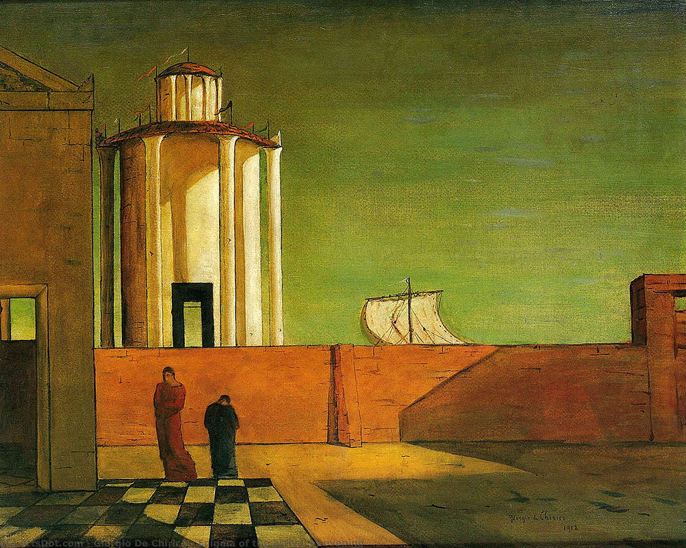 giorgio de chirico enigma arrival afternoon painting