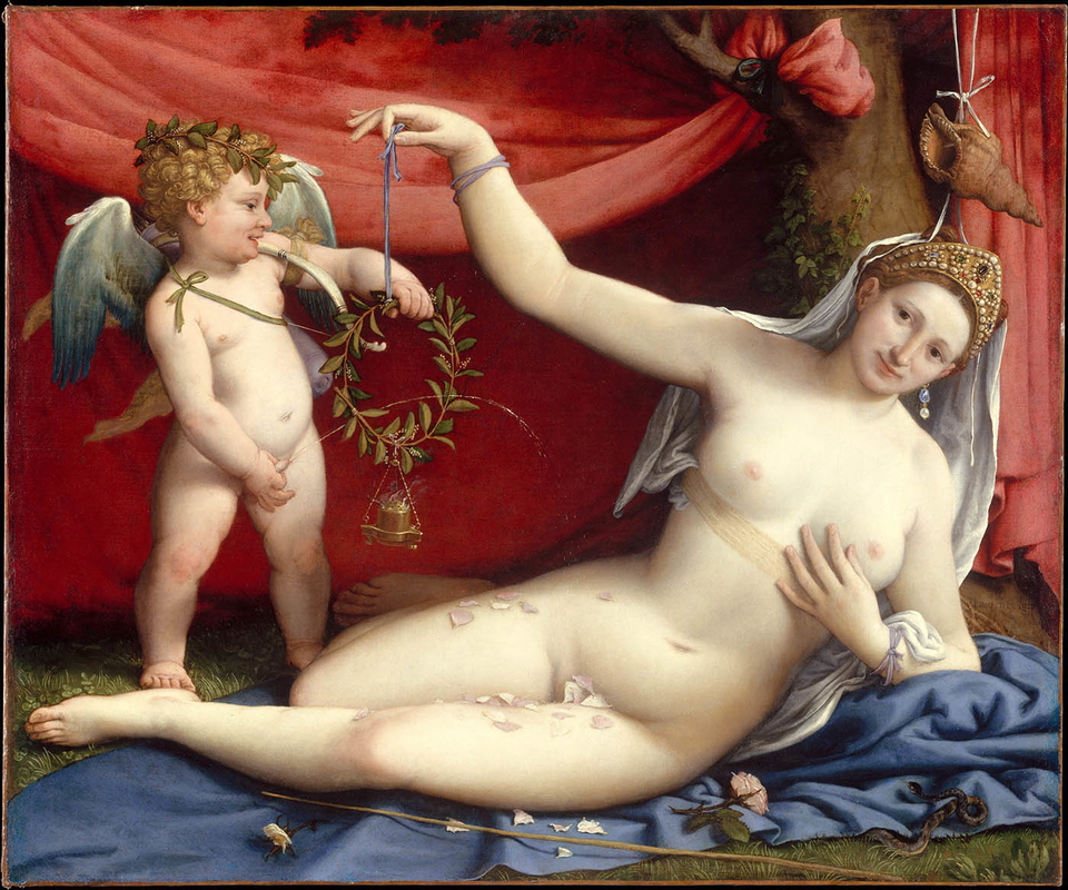 lorenzo lotto venus cupid painting