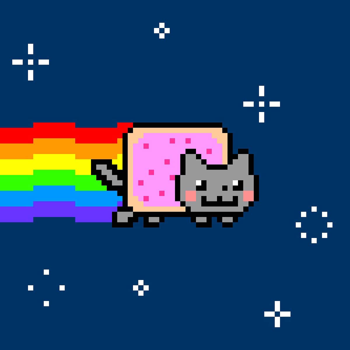 nyan cat rainbow cartoon cat nft artwork