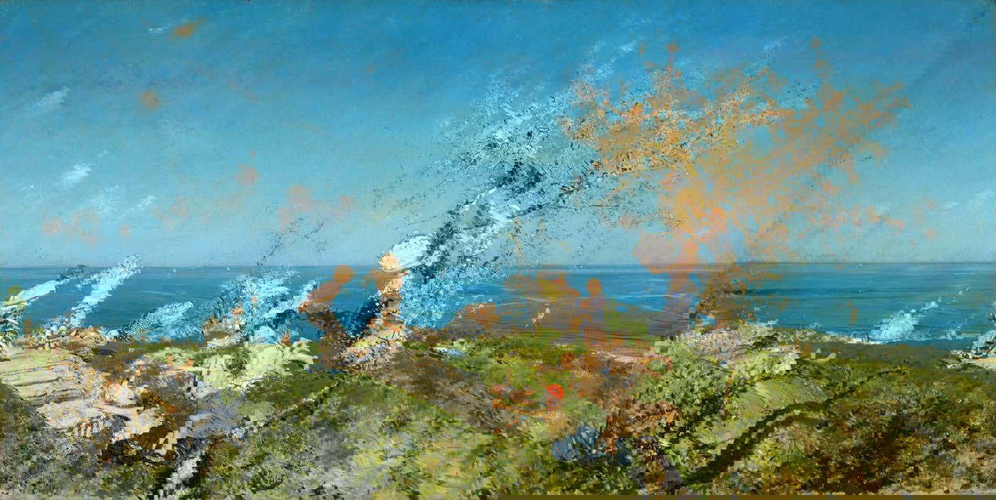 paolo michetti springtime love painting