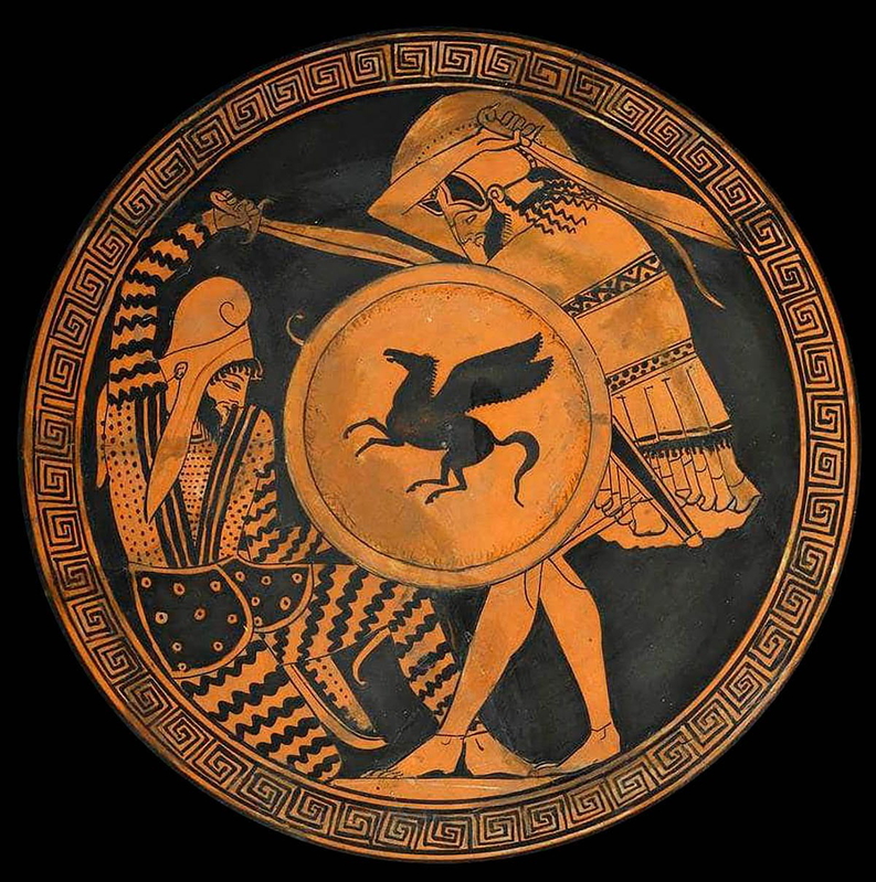 persian battling greek pottery