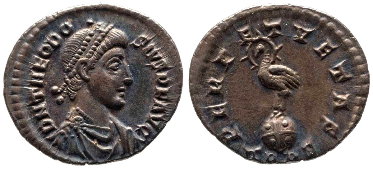 siliqua coin theodosius phoenix perpetual wien