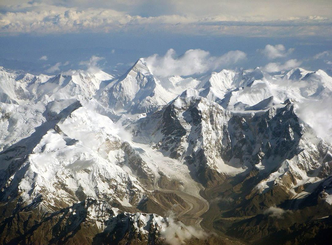 tian shan eurasian mountain range aerial photograph