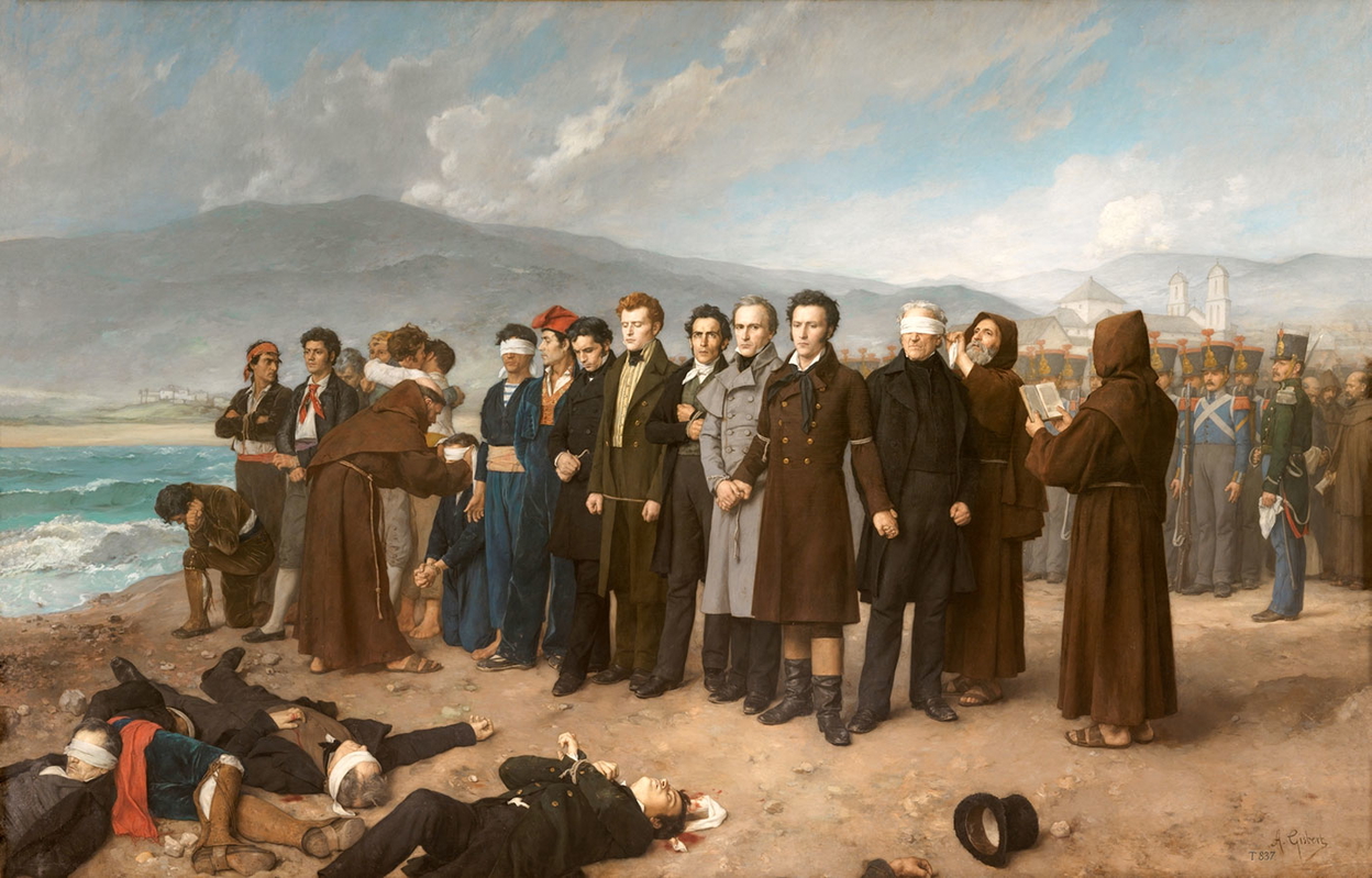antonio gisbert execution torrijos companions beach malaga painting
