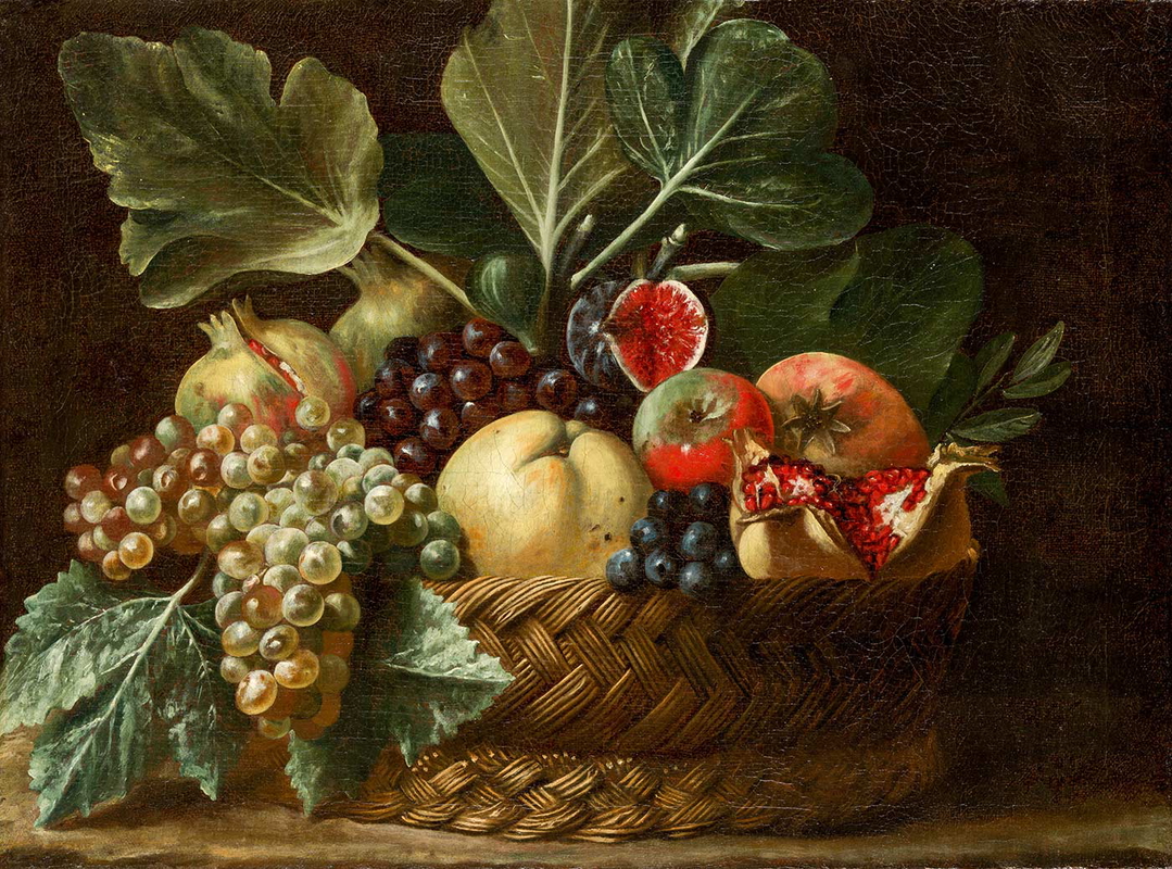 cacarozzi basket fresh fruit painting