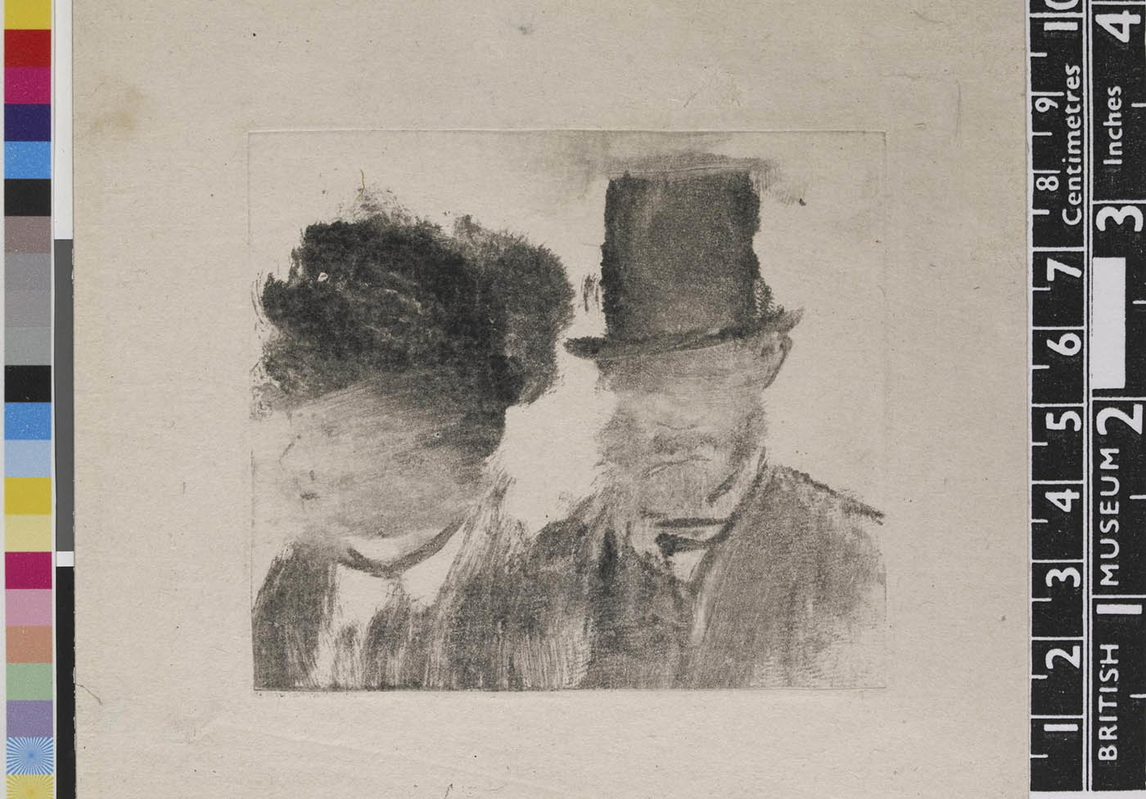 degas heads man woman darkfield monotype