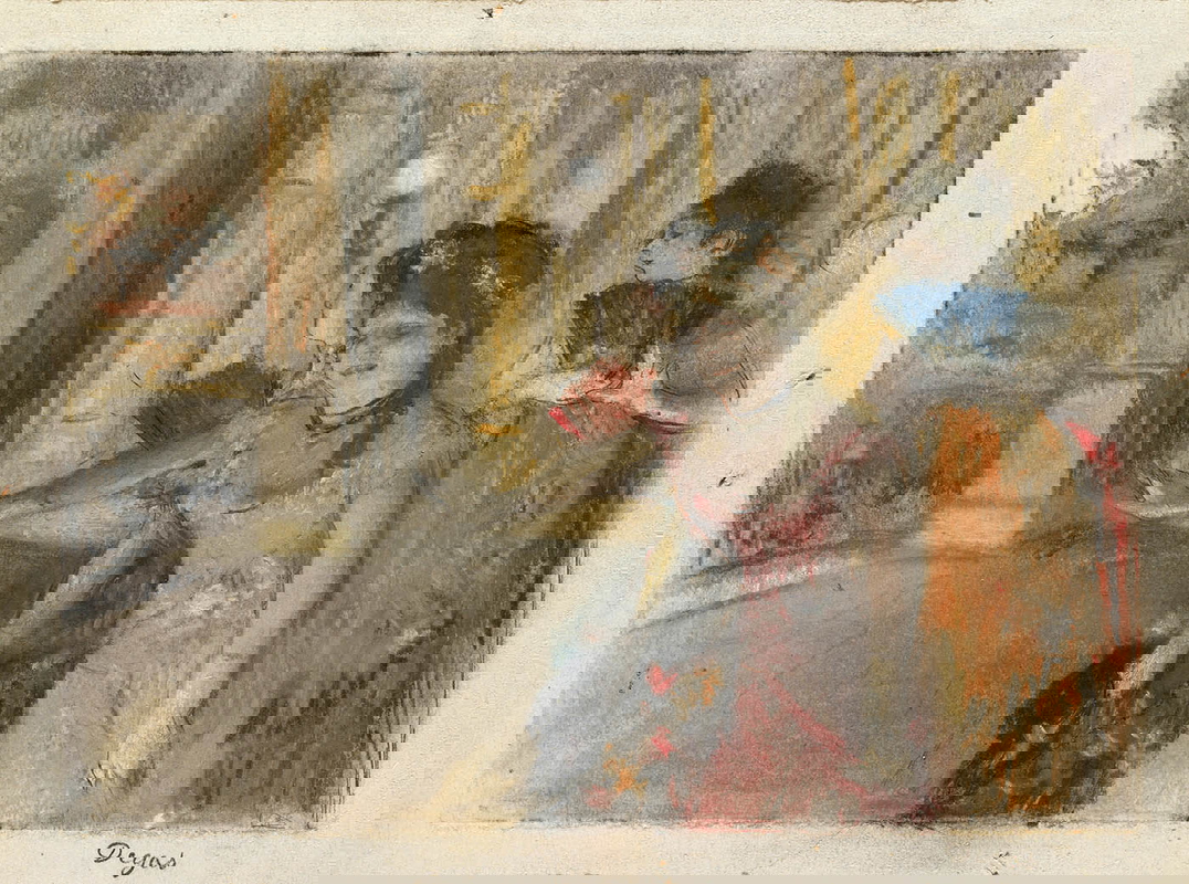 degas singers on the stage pastel monotype