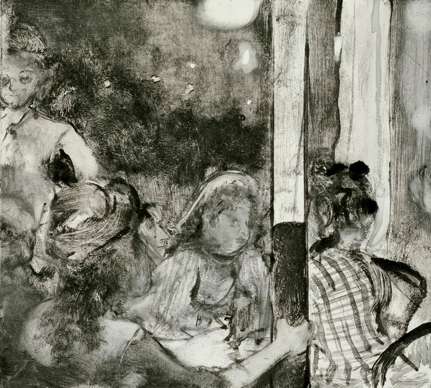 degas women on the terrace of cafe monotype