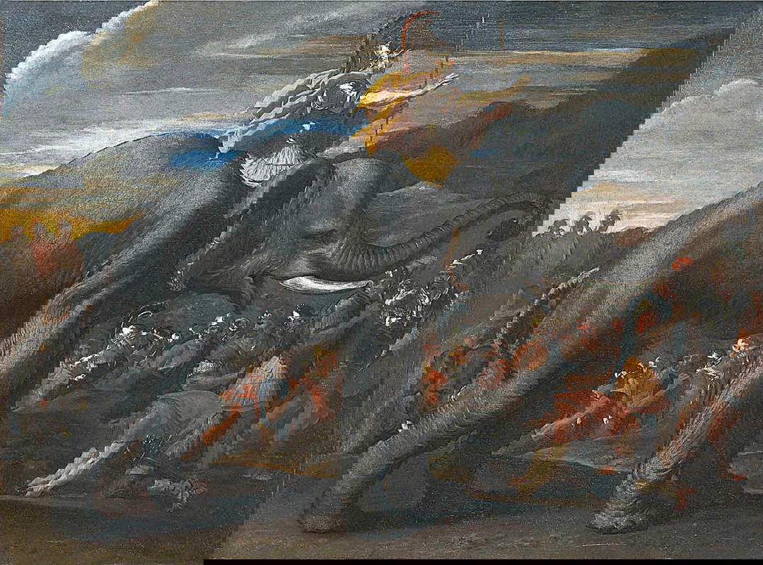 poussin hannibal crossing alps elephants
