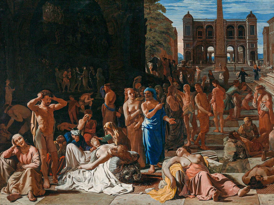poussin the plague ancient city painting
