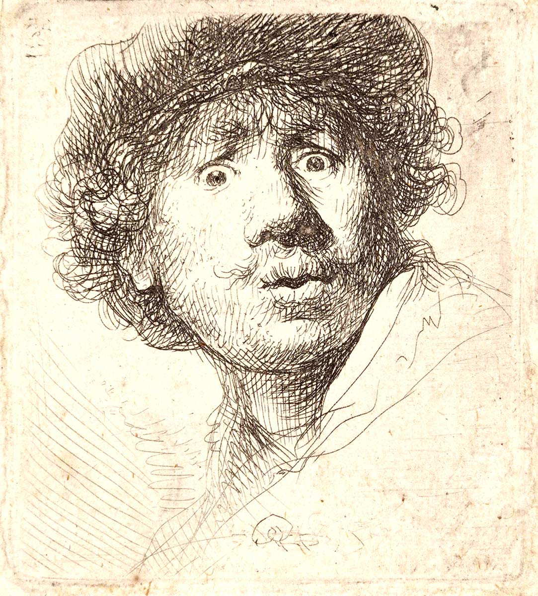 rembrandt self portrait in cap