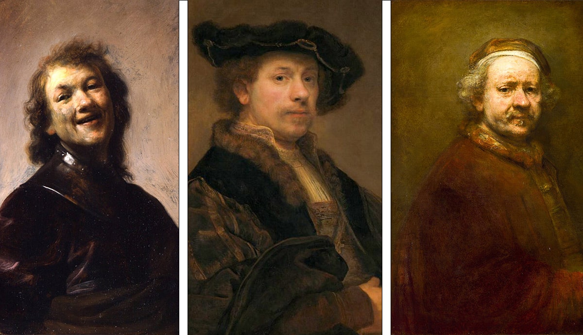 rembrandt self portrait young old