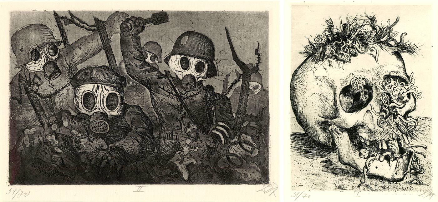 shock troops gas war skull artworks otto dix