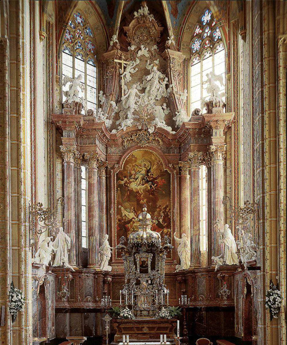 silver baroque altar brno moravia czech republic