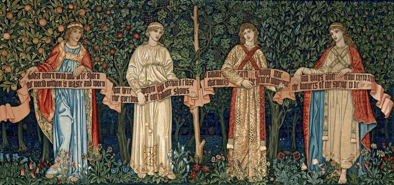 william morris orchard arts and crafts movement tapestry