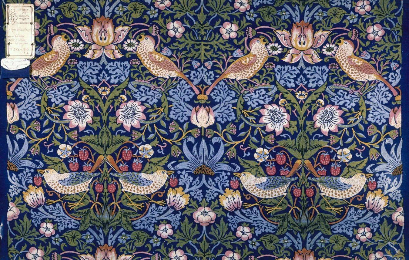 william morris strawberry thief textile art design