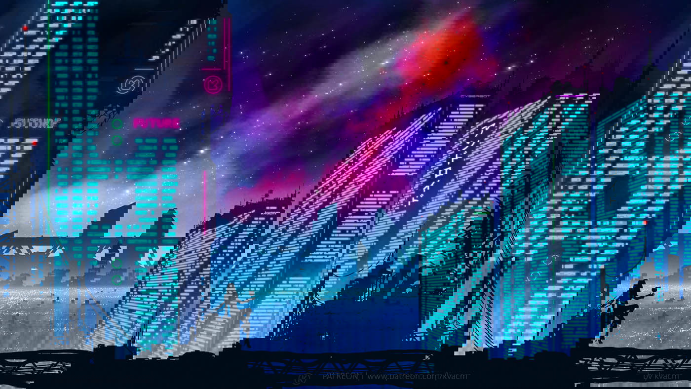 Neon city transhumanism