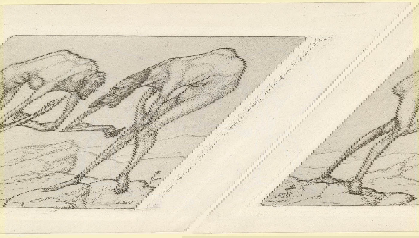 Two MenMeet, Paul Klee, 1903, drawing