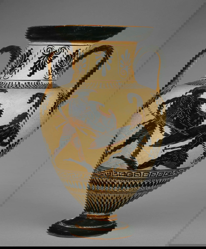 attic neck amphora combat scene trojan war heroes