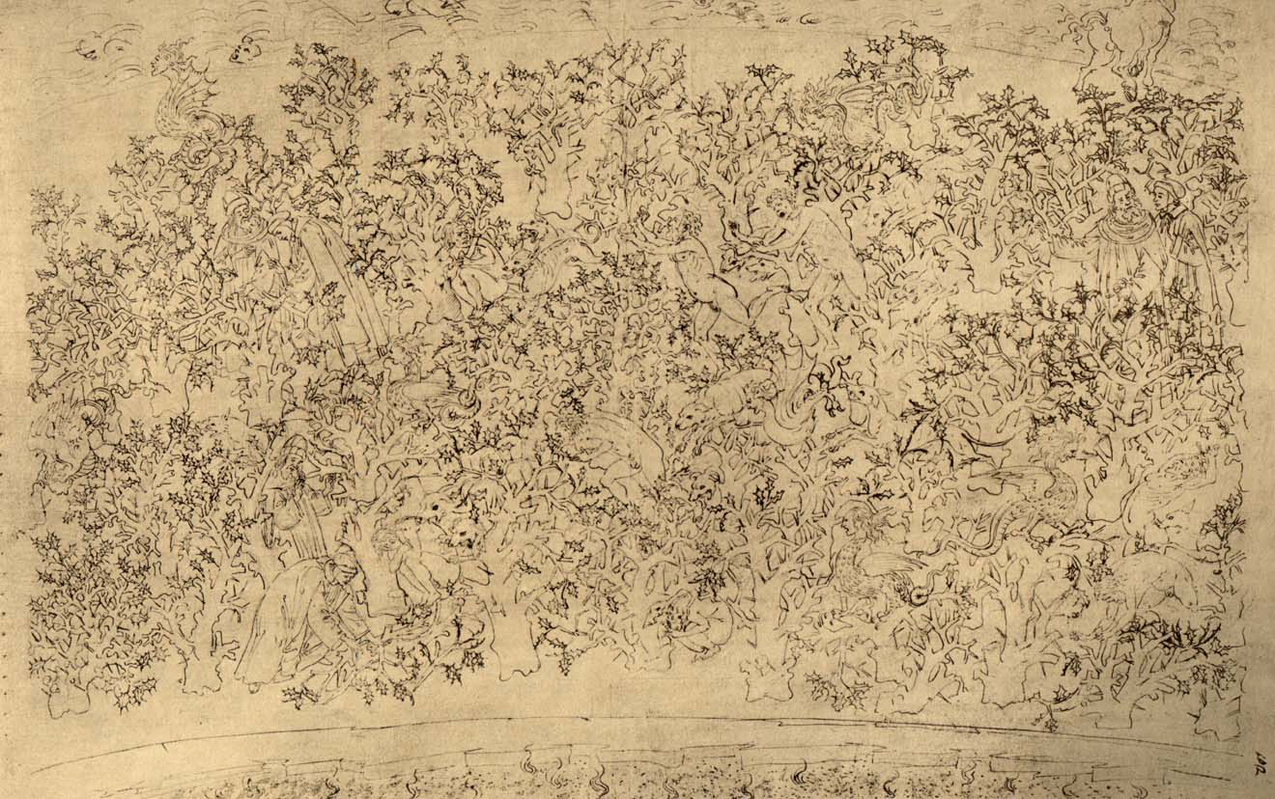 botticelli dante inferno forest suicides drawing